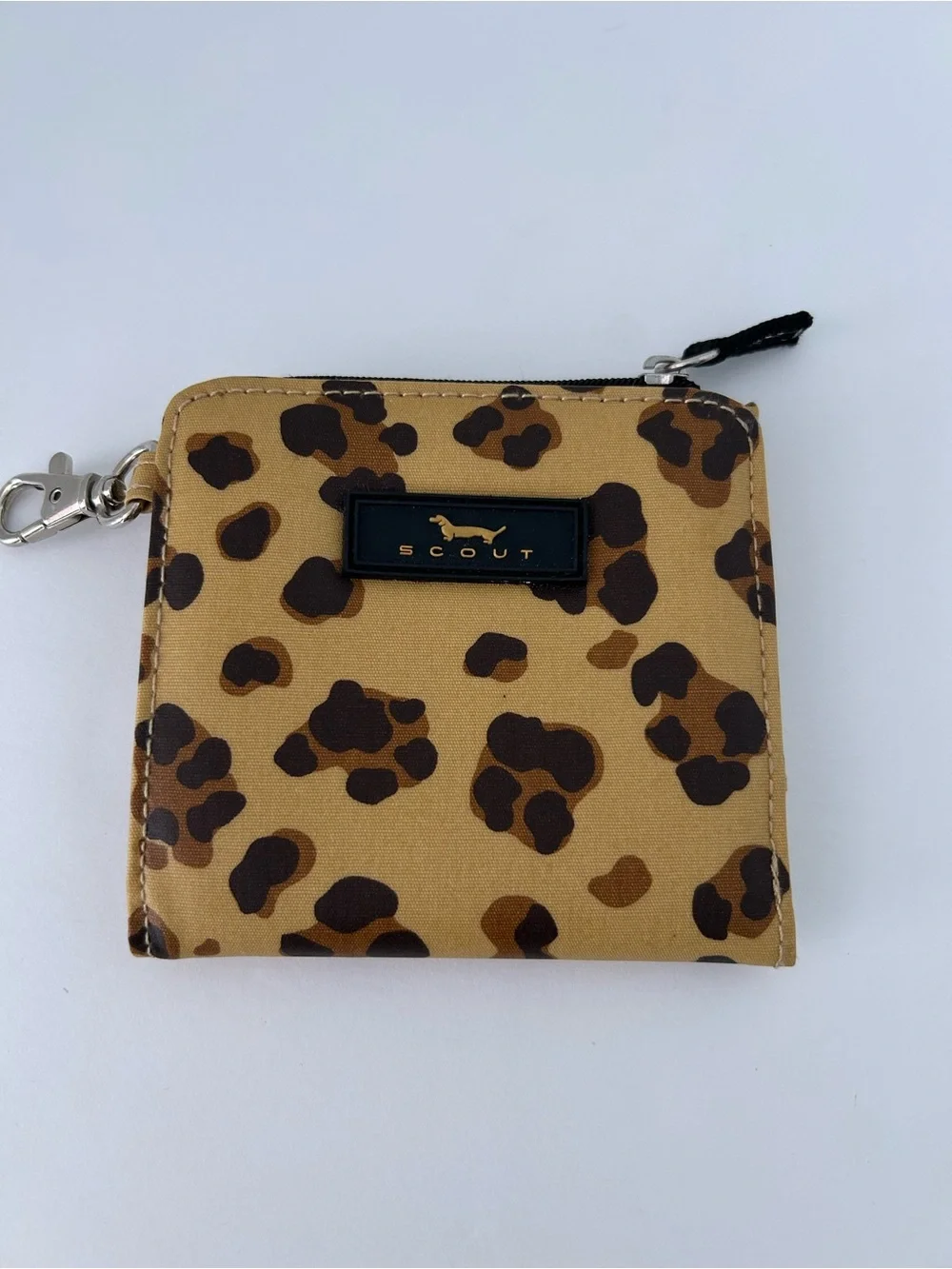 Scout Leopard Print Zip Key & Card Holder - Tan, Brown